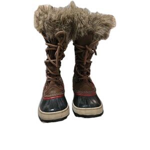 Sorel Joan of Artic Women's Waterproof Brown Black Duck Boots Size 7 Faux Fur